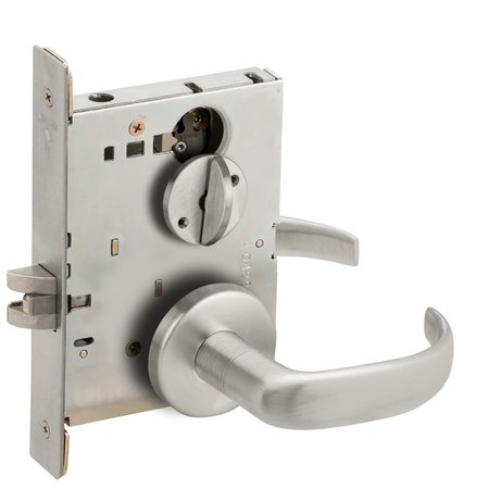 SCHLAGE Grade 1 Bed Bathroom Privacy Mortise Lock, 17 Lever, B Rose, Satin Chrome Finish, Field Reversible L9040 17B 626